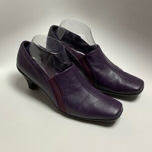 Bellini Deep Purple Slip On Leather Heels Size 8.5